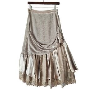 Maick Harold Paris Skirt Lace Satin Layers French Design Special Occasion Size S